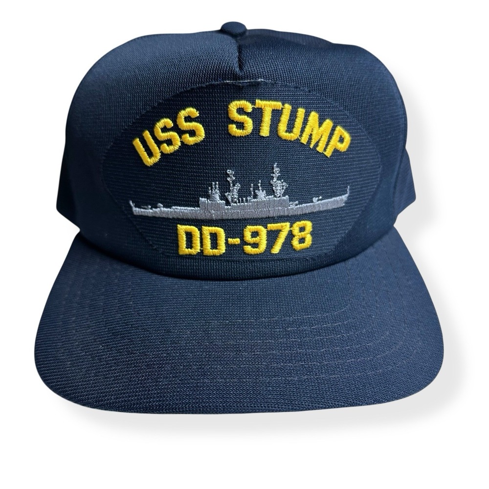 VTG Cap-10 USS Stump DD-978 Battleship Military Snapback Trucker Hat Navy Cap US
